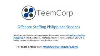 Offshore in Philippines Services
