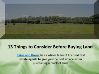 13 Things to Consider Before Buying Land