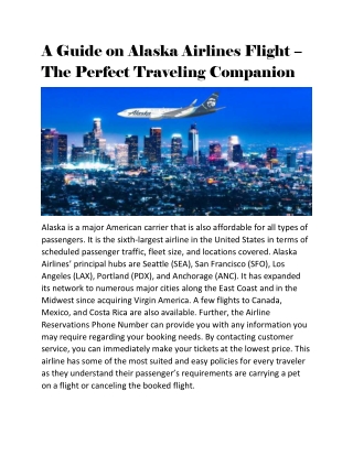 A Guide on Alaska Airlines Flight – The Perfect Traveling Companion