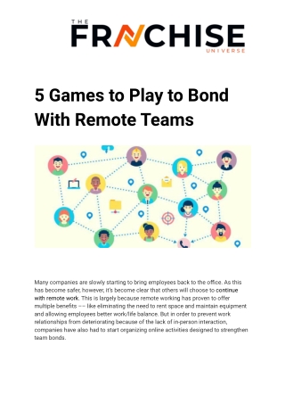 5 Games to Play to Bond With Remote Teams - The Franchise Universe