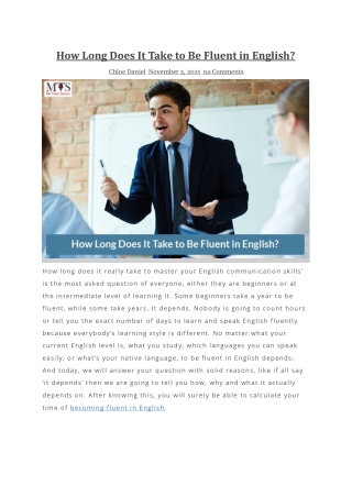 How Long Does It Take to Be Fluent in English