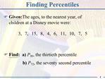 Finding Percentiles