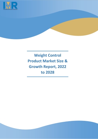 Weight Control Product Market