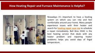 How Heating Repair and Furnace Maintenance is Helpful