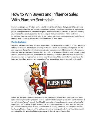 How to Win Buyers and Influence Sales With Plumber Scottsdale