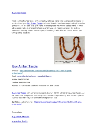 Buy Amber Tasbis