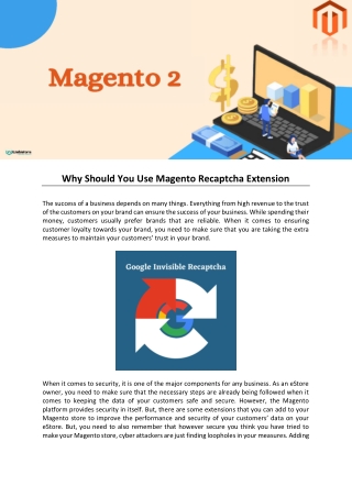 Why Should You Use Magento Recaptcha Extension