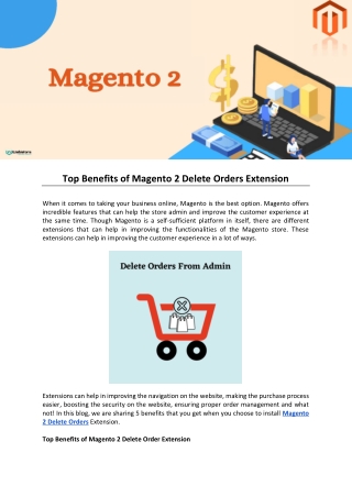 Top Benefits of Magento 2 Delete Orders Extension