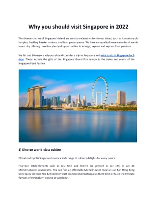 Why you should visit Singapore in 2022