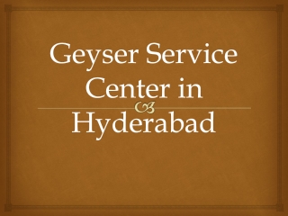 Geyser Service Center in Hyderabad