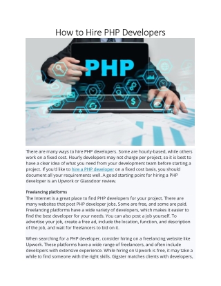 How to Hire PHP Developers