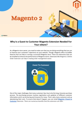 Why Is a Guest to Customer Magento Extension Needed For Your eStore