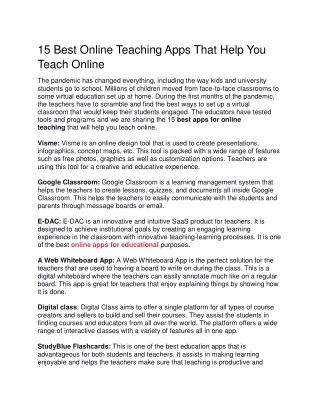 15 Best Online Teaching Apps That Help You Teach Online