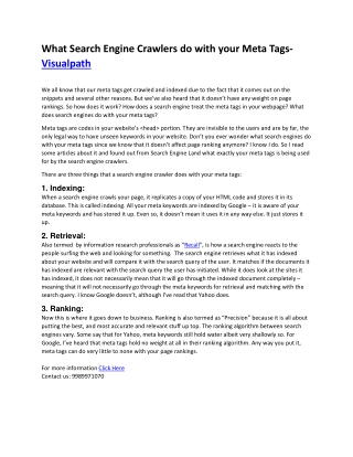 What Search Engine Crawlers do with your Meta Tags- Visualpath
