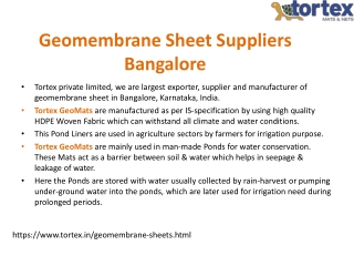 Geomembrane Sheet Suppliers Bangalore-Geomembrane Manufacturer