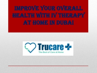 IV Therapy at Home in Dubai