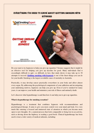 Everything you need to know about quitting smoking with hypnosis