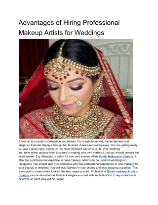 Advantages of Hiring Professional Makeup Artists for Weddings