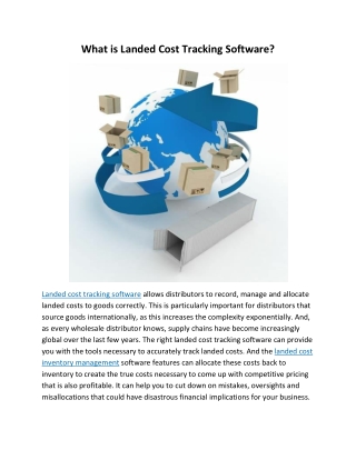 What is Landed Cost Tracking Software?