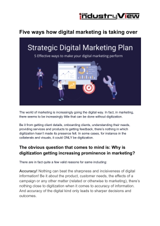Five ways how digital marketing is taking over