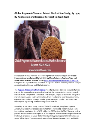 Global Pygeum Africanum Extract Market Research Report 2022-2028