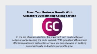 Boost Your Business Growth With Getcallers Outbounding Calling Service