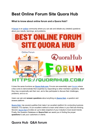 Best Online Forum Site Quora