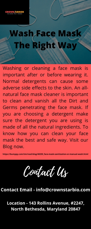 Wash Face Mask The Right Way
