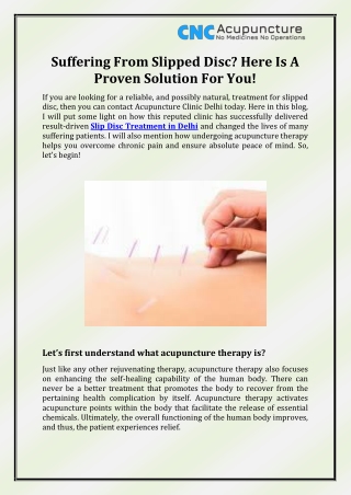 Slip Disc Treatment in Delhi