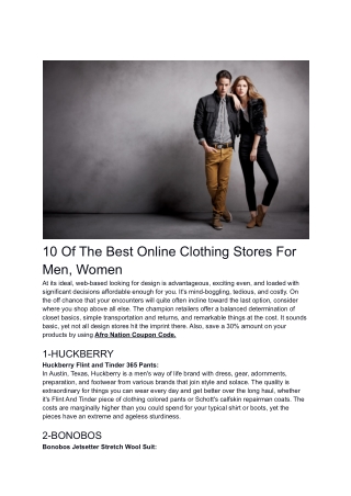 10 Of The Best Online Clothing Stores For Men, Women