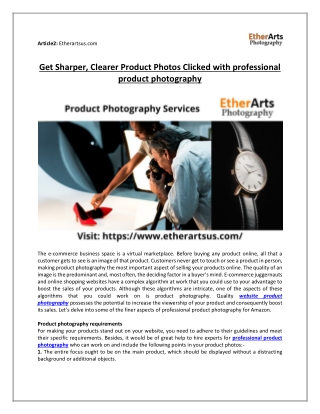 Get Sharper, Clearer Product Photos Clicked with professional product photography