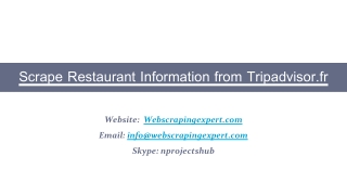 Scrape Restaurant Informations from Tripadvisor.fr