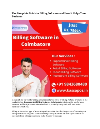 The Complete Guide to Billing Software and How It Helps Your Business