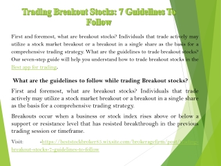 Trading Breakout Stocks 7 Guidelines To Follow