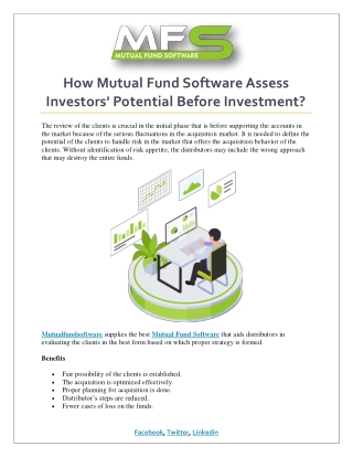 How Mutual Fund Software Assess Investors' Potential Before Investment