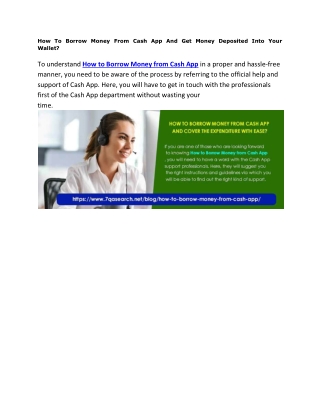 How To Borrow Money From Cash App And Get Money Deposited Into Your Wallet?