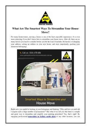 What Are The Smartest Ways To Streamline Your House Move?