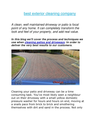 best exterior cleaning company