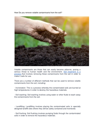How Do you remove volatile from soil-converted