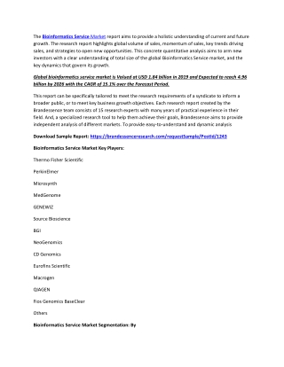 Bioinformatics Service Market