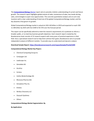 Computational Biology Market