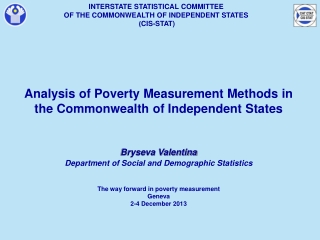 INTERSTATE STATISTICAL COMMITTEE OF THE COMMONWEALTH OF INDEPENDENT STATES ( CIS-STAT )