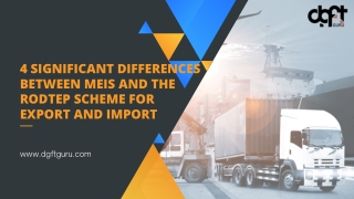 4 Significant Differences between MEIS and the RoDTEP scheme for export and import