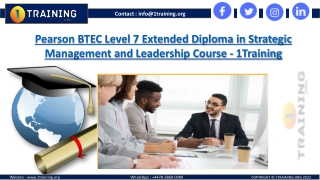 BTEC Extended Diploma in Strategic Management & Leadership Course (L-7)