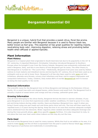 Bergamot Essential Oil