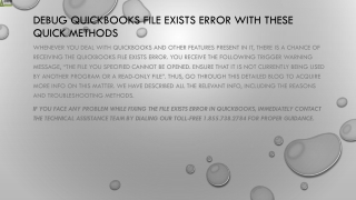 An effective guide to resolve QuickBooks File Exists Error