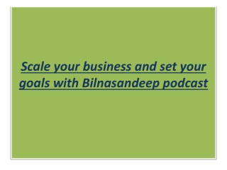 Scale your business and set your goals with