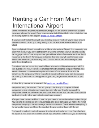 exotic car rental