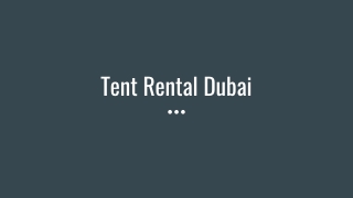 Tent Rental Dubai