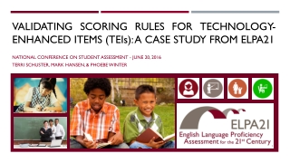 Validating Scoring Rules for Technology-enhanced Items (TEI s ): A Case Study from ELPA21